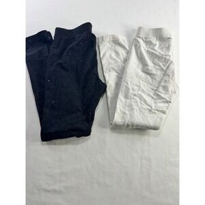 Cat & Jack Girls Glitter Leggings Set of 2 Black White Sizes S 6/6x M 7/8